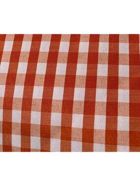 Orange White Gingham Cotton Fabric 1/2 yard x 57" Sewing Quilting Craft Projects